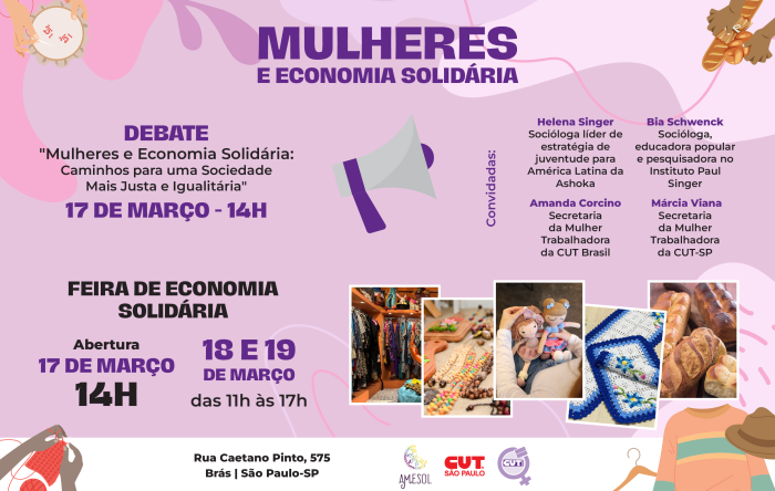 Protagonismo das mulheres na economia solidária será destaque em debate na CUT 