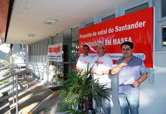 Mobilizações contra Demissões no Santander