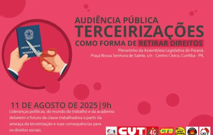 Audiência pública debaterá terceirização como forma de retirar direitos 