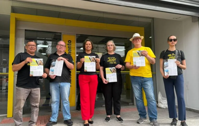 Bancários realizam protesto no Dia Nacional de Luta em Defesa do BB