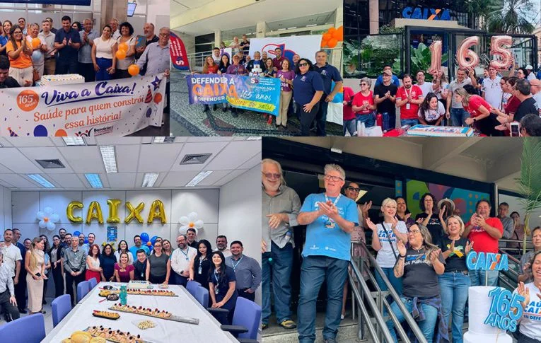 Manifestações em todo o país celebram os 165 anos da Caixa e defendem seu papel social