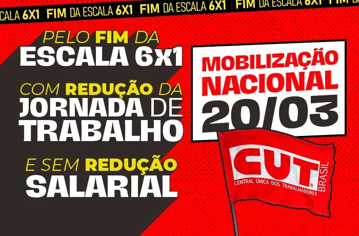 CUT e movimentos sociais convocam mobilização nacional pelo fim da escala 6x1 